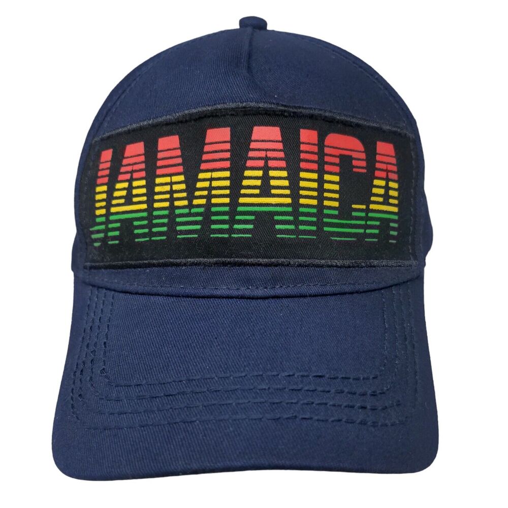 JAMAICA Slideback Hat Blue One Size Adjustable Vented Holes Laid Back Cotton